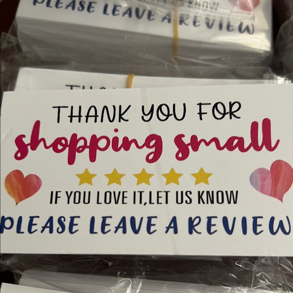 Thank You Cards set of 50 and 500 stickers Set with Floral and Heart Designs - Picture 6 of 6